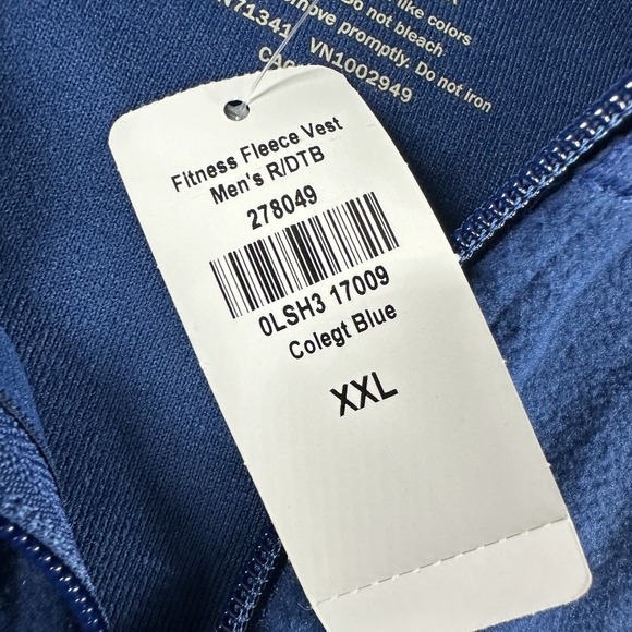 L.L. Bean Fleece Vest Mens 2xl Blue Full Zip Light‎ Weight Fitness NWT 278049 - Picture 9 of 10